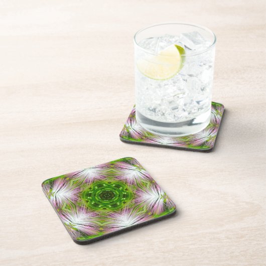 GREEN AND WHITE ABSTRACT DRAWING. SAMER BRASIL. 2 コースター (右側)