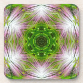 GREEN AND WHITE ABSTRACT DRAWING. SAMER BRASIL. 2 コースター (正面)