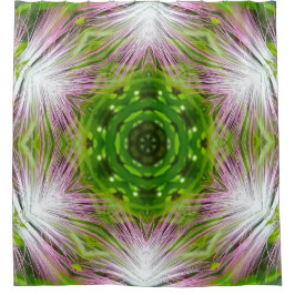 GREEN AND WHITE ABSTRACT DRAWING. SAMER BRASIL. 2 シャワーカーテン