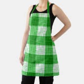 Green and White Bold Checkered Plaid Design  エプロン (インサイチュ)
