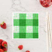 Green and White Bold Checkered Plaid Design  スタンダードカクテルナプキン (インサイチュ)