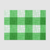 Green and White Bold Checkered Plaid Design  薄葉紙 (正面)