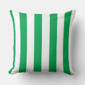 Green and White Cabana Stripes クッション (正面)