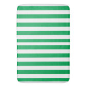 Green and White Cabana Stripes  バスマット (正面縦)