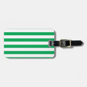 Green and White Cabana Stripes ラゲッジタグ (正面横)