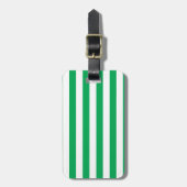 Green and White Cabana Stripes ラゲッジタグ (正面縦)