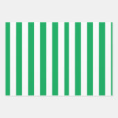 Green and White Cabana Stripes  ラッピングペーパーシート (正面3)