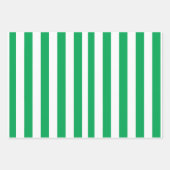 Green and White Cabana Stripes  ラッピングペーパーシート (正面)