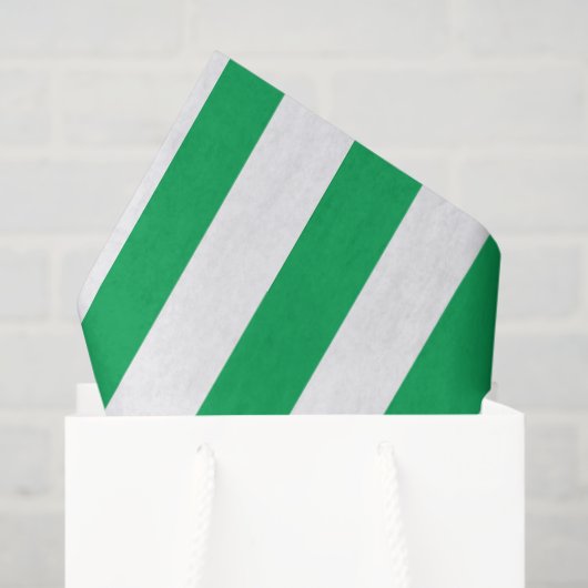 Green and White Cabana Stripes  薄葉紙 (ギフトバッグ)