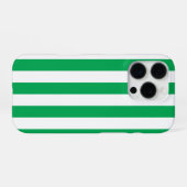 Green and White Cabana Stripes  iPhoneケース (裏面横)