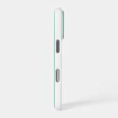 Green and White Cabana Stripes  iPhoneケース (右側面)