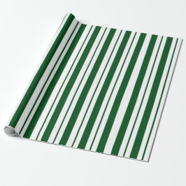 Green and White Candy Cane Stripes ラッピングペーパー