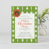 Green and White Christmas Tree Ladybug Party 招待状 (スタンド正面)