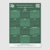 Green and White Custom Logo 2026 Calendar Magnet (正面)