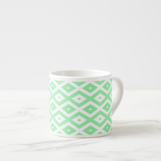 Green and white diamond pattern エスプレッソカップ (正面右)