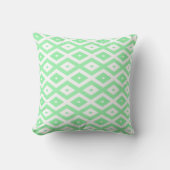 Green and white diamond pattern クッション (正面)