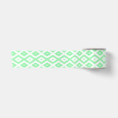 Green and white diamond pattern サテンリボン (正面)