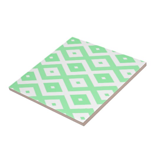 Green and white diamond pattern タイル (側面)