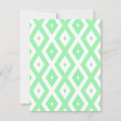 Green and white diamond pattern 出欠カード (正面)