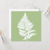 Green and White Fern Greeting Card カード (正面/裏面インサイチュ)