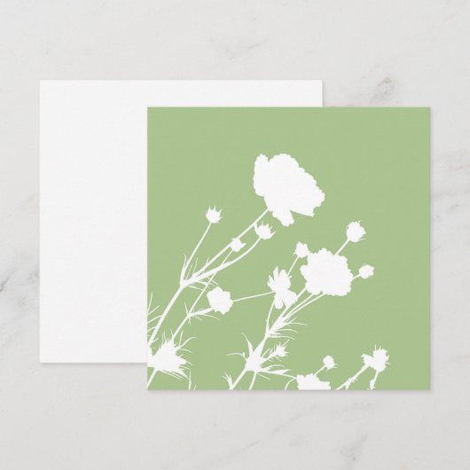 Green and White Floral Card (正面/裏面)
