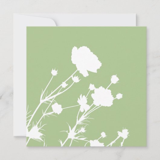 Green and White Floral Card (正面)