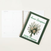 Green and White Floral Personalized Planner プランナー手帳 (ディスプレー)