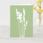 Green and White Floral Silhouette Greeting Card カード (黄色い花)