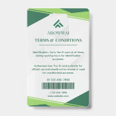 Green and White Geometric Custom Photo バッジ (裏面)