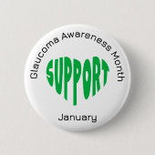 Green And White Glaucoma Awareness Month 缶バッジ (正面)