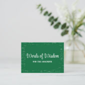 Green and White Graduate Words of Wisdom Advice エンクロージャーカード (スタンド正面)