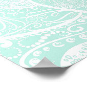 Green and White Mandala - Loergann in Sea Glass ポスター (角)