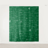 Green and White Mathematic Formulas Equations タペストリー (正面)