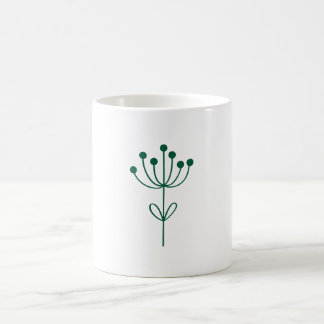 Green and White Minimalist Botanical コーヒーマグカップ