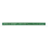 Green and White Mixed Font Merry Christmas Gift サテンリボン (正面)