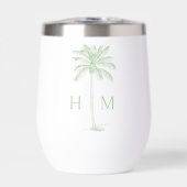 Green and White Palm Palmetto Tree Monogram (正面)
