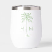 Green and White Palm Palmetto Tree Monogram (背面)