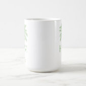 Green and White Palm Palmetto Tree Monogram コーヒーマグカップ (中央)