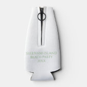 Green and White Palm Palmetto Tree Monogram ボトルクーラー (裏面)