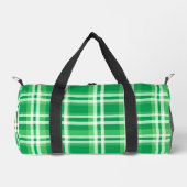Green And White Plaid ダッフルバッグ (正面)