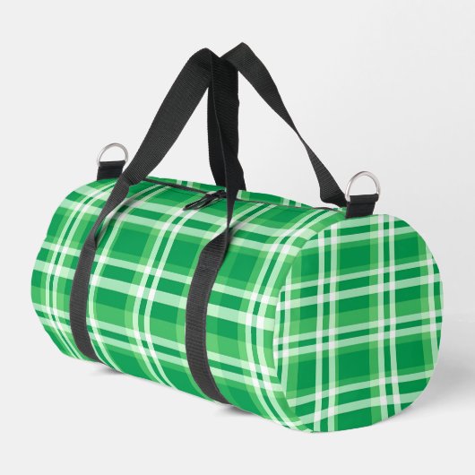 Green And White Plaid ダッフルバッグ (左コーナー)