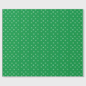 Green And White Polka Dots ラッピングペーパー (フラット)