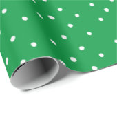 Green And White Polka Dots ラッピングペーパー (ロールコーナー)