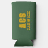 Green and White School Colors スリム缶クーラー (裏面)