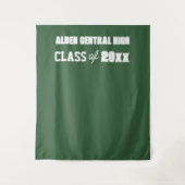 Green and White School Colors Photo Backdrop タペストリー (正面)