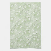 Green And White Seagull Beach Bird Pattern キッチンタオル (縦)