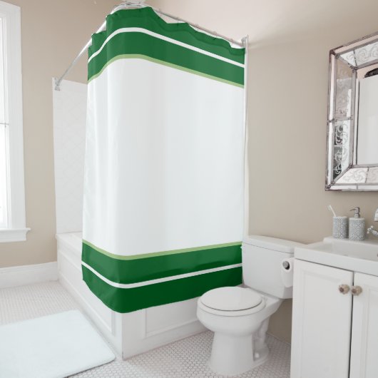 Green And White Shower Curtain シャワーカーテン (インサイチュ)