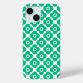 Green and white simple floral pattern retro Case-Mate iPhoneケース (裏面)