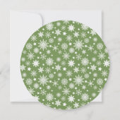 Green and White Snowflakes Holiday Photo シーズンカード (裏面)