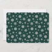 Green and White Snowflakes Photo Christmas Card シーズンカード (裏面)